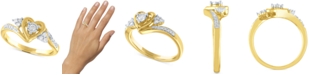 Promised Love Diamond Heart Promise Ring (1/6 ct. t.w.) in 14k Gold Over Sterling Silver
